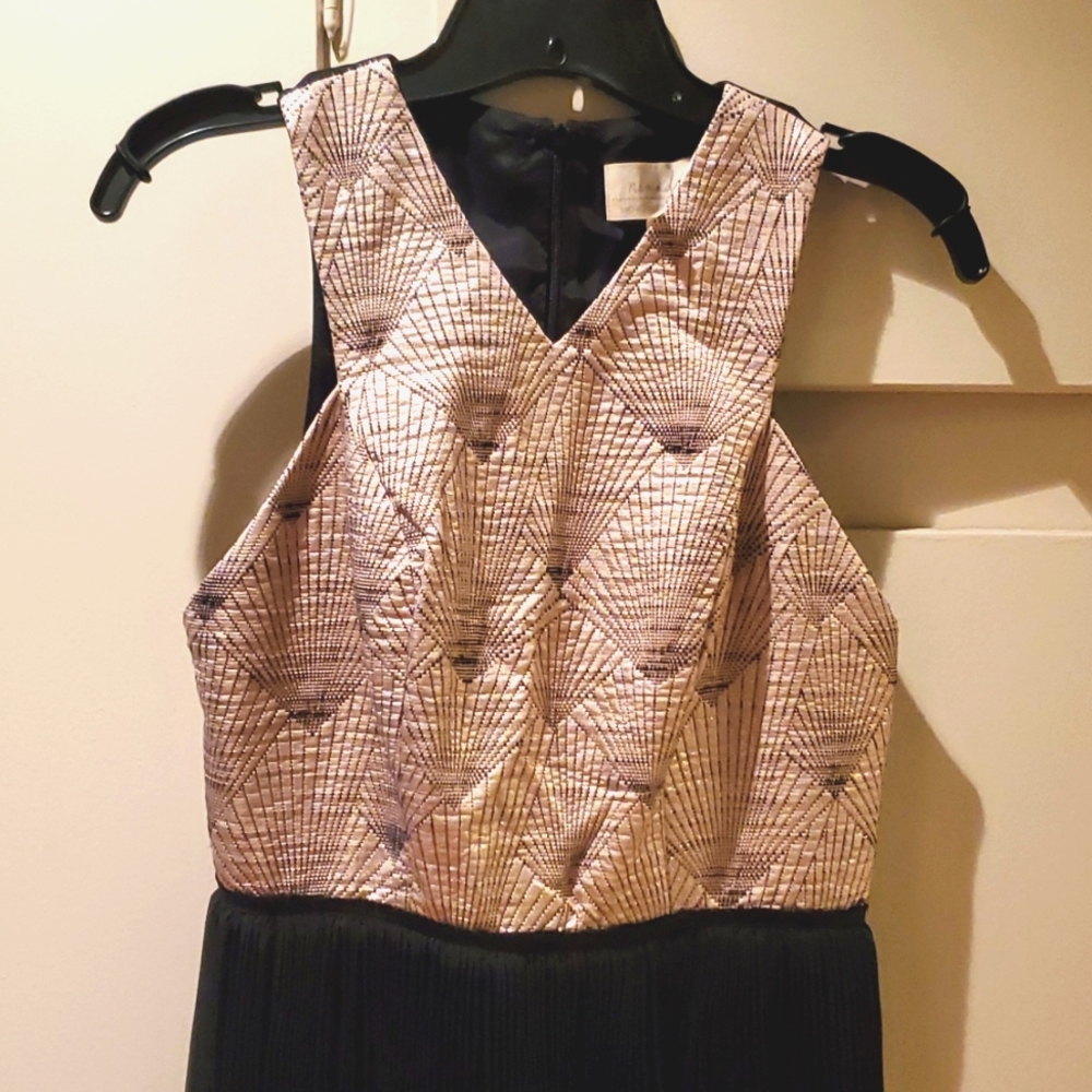 Anthropologie Nomad Isobel Pleated Midi Cocktail Dress Size 4 NWT